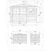 TIMBELA M334F+M334G Cobertizo de Madera para jardín- Puerta con Cerradura Suelo TRATADO - A226x324x216cm-6m2 Cobertizo de Madera Natural